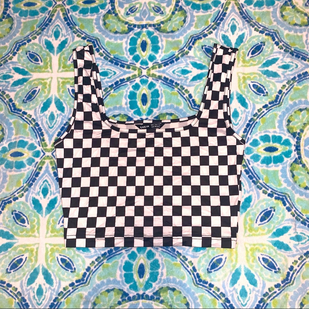 CHECKERED CROP TOP